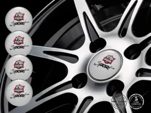 Hub Cap Labels High-End Sleek Dome Stickers